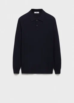 MANGO Kardigany I Swetry|Koszulki Polo*Sweter polo z dzianiny bawełnianej z drobną teksturą