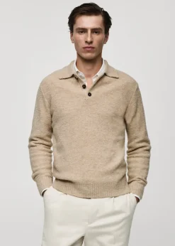 MANGO Kardigany I Swetry|Koszulki Polo*Sweter polo z dzianiny bouclé z drobnym splotem
