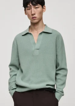 MANGO Kardigany I Swetry|Koszulki Polo*Sweter polo z dzianiny z mieszanki wełny