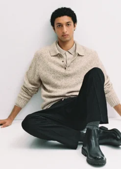 MANGO Kardigany I Swetry|Koszulki Polo*Sweter polo z dzianiny z mieszanki wełny