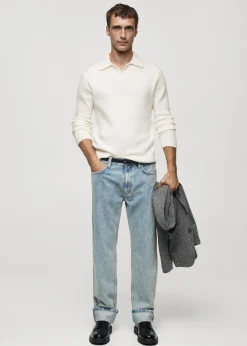 MANGO Kardigany I Swetry|Koszulki Polo*Sweter polo z dzianiny ze strukturą cuadrillé