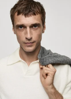 MANGO Kardigany I Swetry|Koszulki Polo*Sweter polo z dzianiny ze strukturą cuadrillé
