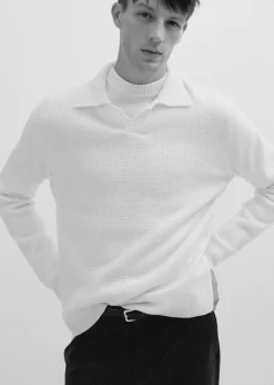MANGO Kardigany I Swetry|Koszulki Polo*Sweter polo z dzianiny ze strukturą cuadrillé
