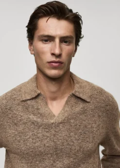 MANGO Kardigany I Swetry|Koszulki Polo*Sweter polo z mieszanki alpaki i wełny