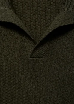 MANGO Kardigany I Swetry|Koszulki Polo*Sweter polo z mieszanki bawełny z teksturą