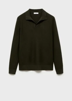 MANGO Kardigany I Swetry|Koszulki Polo*Sweter polo z mieszanki bawełny z teksturą