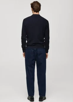 MANGO Kardigany I Swetry|Koszulki Polo*Sweter polo z prążkowanej dzianiny z mieszanki bawełny