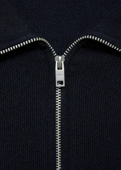 MANGO Kardigany I Swetry|Koszulki Polo*Sweter teksturowany z kołnierzykiem polo i zapięciem na zamek