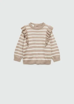 Dzieci MANGO Swetry I Kardigany*Sweter w paski z falbankami