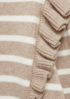 Dzieci MANGO Swetry I Kardigany*Sweter w paski z falbankami