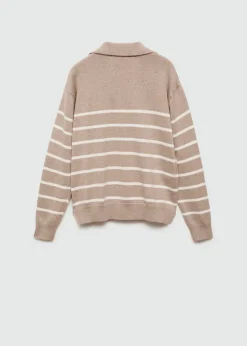 Dzieci MANGO Swetry I Kardigany*Sweter w paski z kołnierzykiem polo