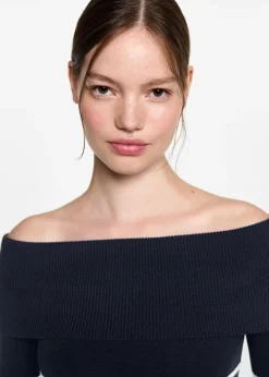 MANGO Swetry I Kardigany*Sweter w paski z odkrytymi ramionami