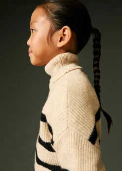 Dzieci MANGO Swetry I Kardigany*Sweter w pasy z golfem