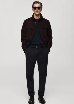 MANGO Kardigany I Swetry*Sweter z bawełnianej prążkowanej dzianiny