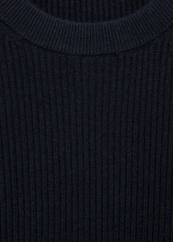 MANGO Kardigany I Swetry*Sweter z bawełnianej prążkowanej dzianiny