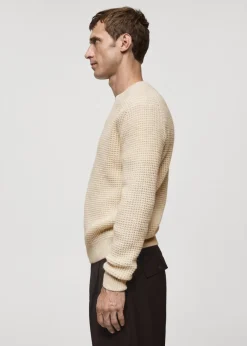 MANGO Kardigany I Swetry*Sweter z dekoltem w szpic z wełny alpaki