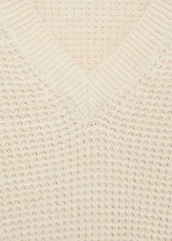 MANGO Kardigany I Swetry*Sweter z dekoltem w szpic z wełny alpaki