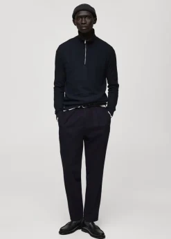 MANGO Kardigany I Swetry*Sweter z drobną teksturą i zapięciem na zamek pod szyją