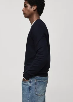 MANGO Kardigany I Swetry*Sweter z dzianiny bawełnianej z drobną teksturą