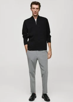 MANGO Kardigany I Swetry*Sweter z dzianiny średniej grubości z półgolfem na zamek