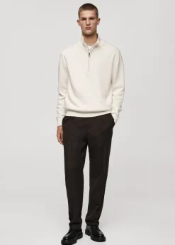 MANGO Kardigany I Swetry*Sweter z dzianiny średniej grubości z półgolfem na zamek