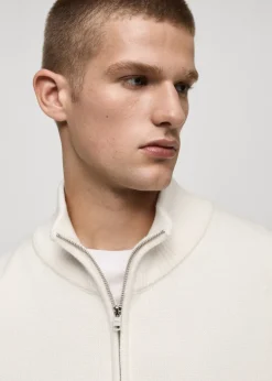 MANGO Kardigany I Swetry*Sweter z dzianiny średniej grubości z półgolfem na zamek