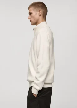 MANGO Kardigany I Swetry*Sweter z dzianiny średniej grubości z półgolfem na zamek