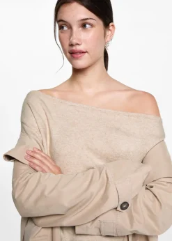 MANGO Swetry I Kardigany*Sweter z dzianiny z dekoltem w łódkę