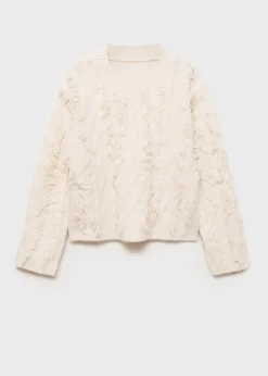 Dzieci MANGO Swetry I Kardigany*Sweter z dzianiny z frędzlami