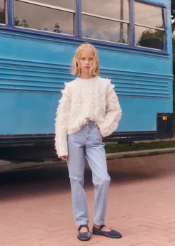 Dzieci MANGO Swetry I Kardigany*Sweter z dzianiny z frędzlami