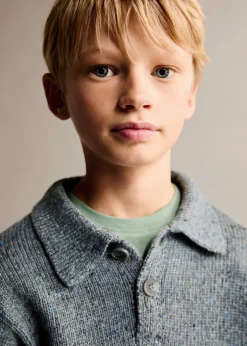 Dzieci MANGO Swetry I Kardigany*Sweter z dzianiny z kołnierzykiem polo