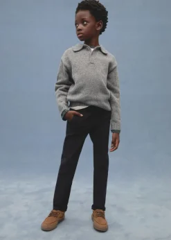 Dzieci MANGO Swetry I Kardigany*Sweter z dzianiny z kołnierzykiem polo