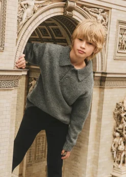 Dzieci MANGO Swetry I Kardigany*Sweter z dzianiny z kołnierzykiem polo