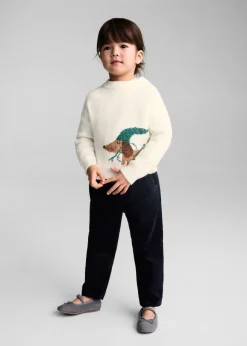 Dzieci MANGO Swetry I Kardigany*Sweter z dzianiny z motywem psa