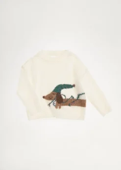 Dzieci MANGO Swetry I Kardigany*Sweter z dzianiny z motywem psa