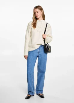 MANGO Swetry I Kardigany*Sweter z dzianiny z motywem kwiatów