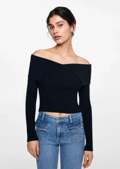 MANGO Swetry I Kardigany*Sweter z dzianiny z odkrytymi ramionami