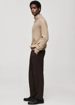 MANGO Kardigany I Swetry*Sweter z dzianiny z warkoczami i golfem