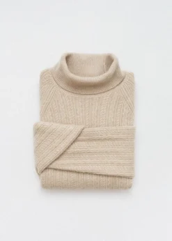 MANGO Kardigany I Swetry*Sweter z dzianiny z warkoczami i golfem