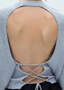 MANGO Swetry I Kardigany*Sweter z lureksu z odkrytymi plecami