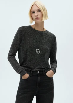 MANGO Swetry I Kardigany*Sweter z lureksu z okrągłym dekoltem