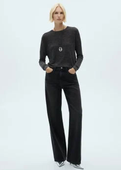 MANGO Swetry I Kardigany*Sweter z lureksu z okrągłym dekoltem