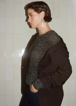 MANGO Swetry I Kardigany*Sweter z lureksu z okrągłym dekoltem