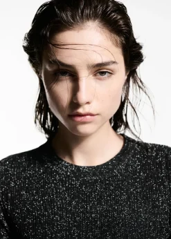 MANGO Swetry I Kardigany*Sweter z lureksu z okrągłym dekoltem