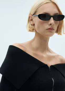 MANGO Swetry I Kardigany*Sweter z odkrytymi ramionami i zapięciem na zamek