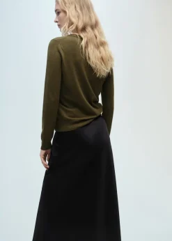 MANGO Swetry I Kardigany*Sweter z okrągłym dekoltem z dzianiny mieszanej z bawełny i lnu