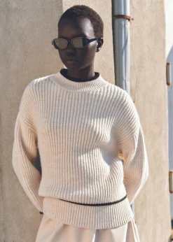 MANGO Swetry I Kardigany*Sweter z półgolfem i kontrastowym wykończeniem