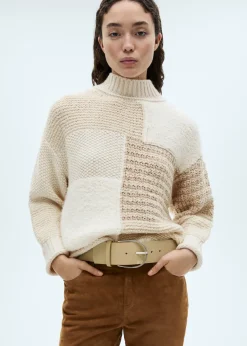 MANGO Swetry I Kardigany*Sweter z półgolfem i patchworkiem
