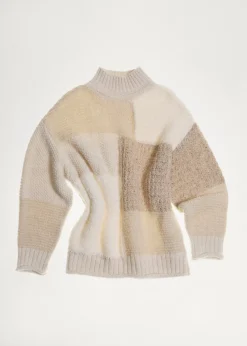 MANGO Swetry I Kardigany*Sweter z półgolfem i patchworkiem