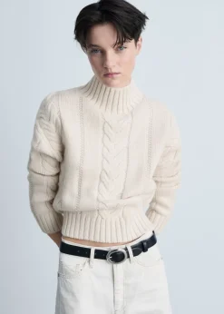 MANGO Swetry I Kardigany*Sweter z półgolfem i warkoczami